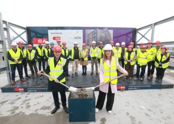 Gilbert-Ash and Whitbread celebrate a double topping out in Dublin City Centre