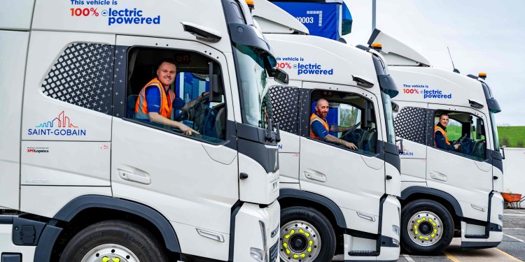 Saint-Gobain UK takes next step in zero-carbon logistics with full operational trial of six e-HGVs